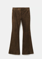 100% Suede Flared Trousers