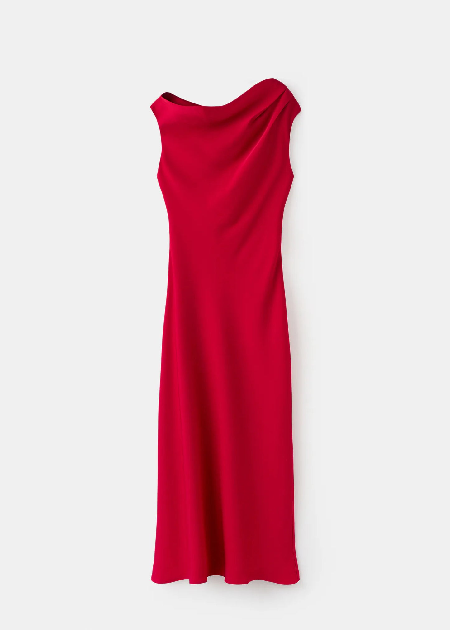 A Line Dress With Asymmetrical Neckline