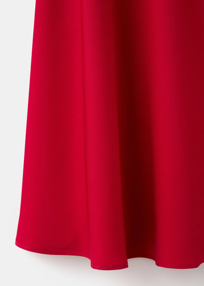 A Line Dress With Asymmetrical Neckline