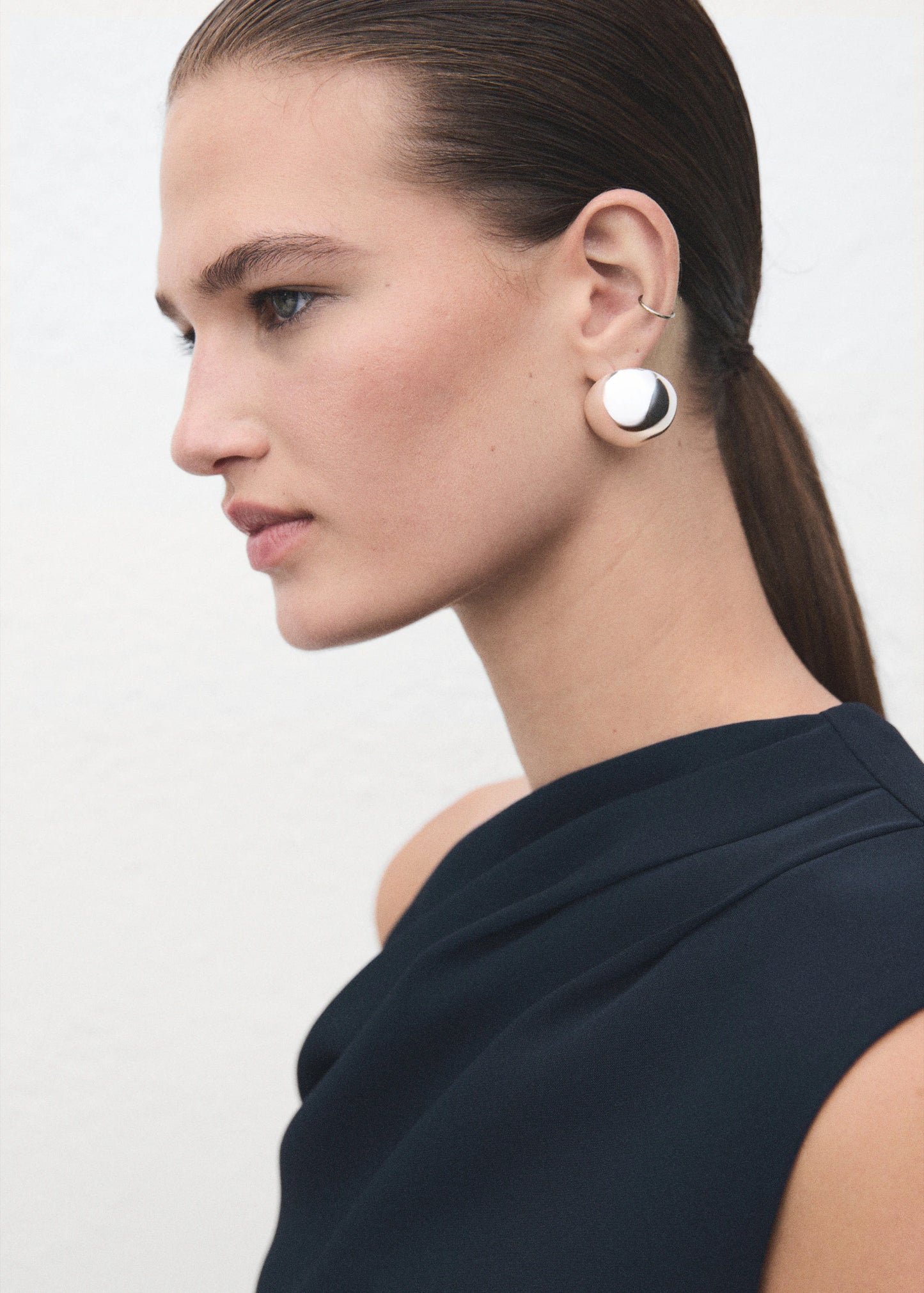 A Line Dress With Asymmetrical Neckline