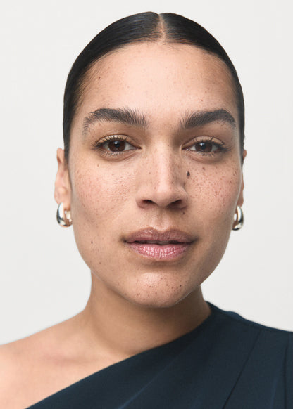 A Line Dress With Asymmetrical Neckline