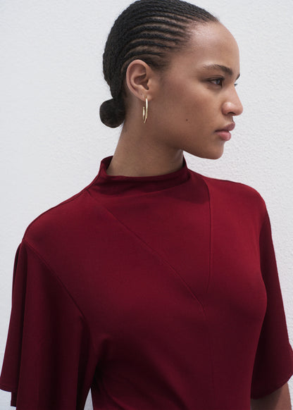 A Line Dress With Bell Sleeves