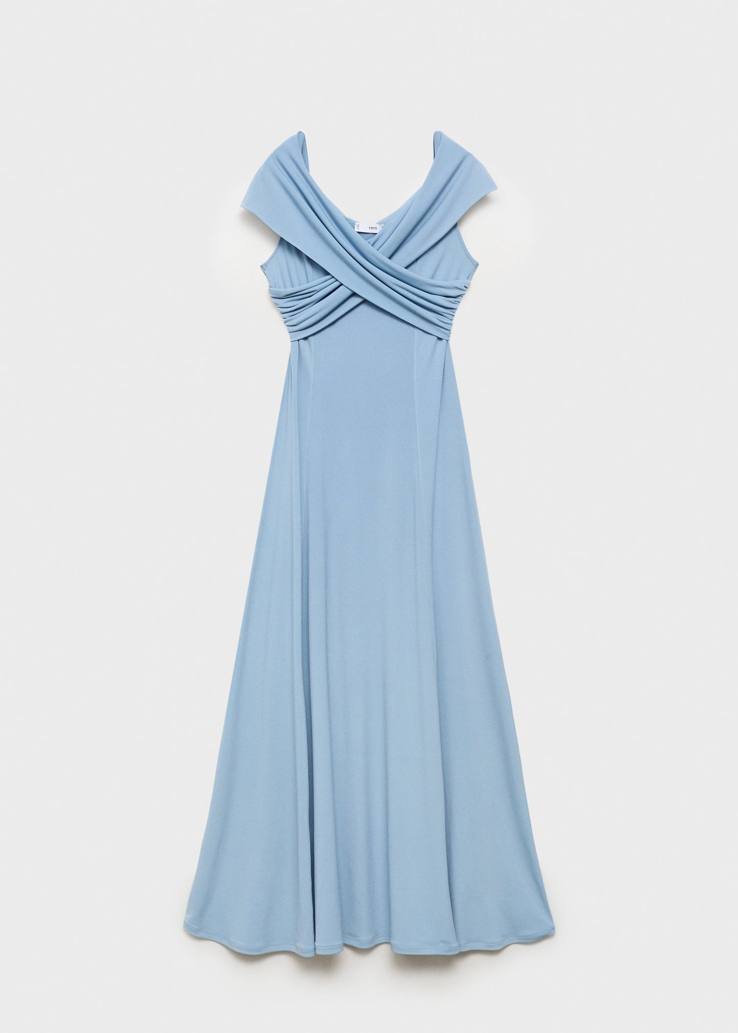 A Line Dress With Crossover Neckline