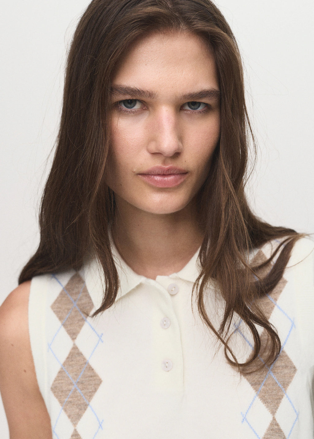 Argyle Polo Neck Gilet