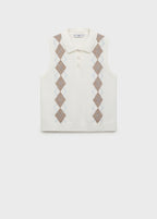 Argyle Polo Neck Gilet