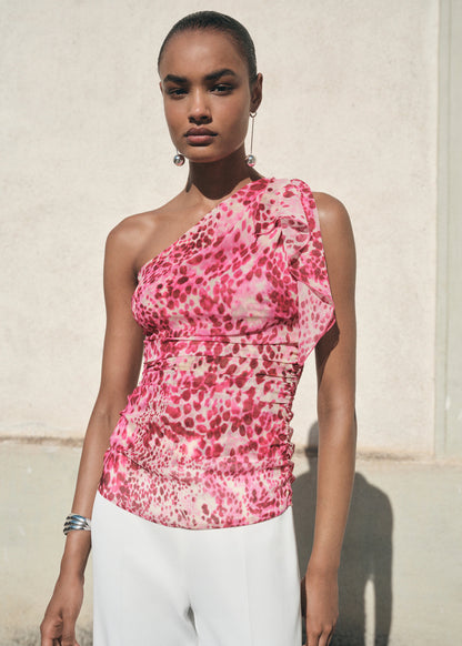 Asymmetric Printed Top