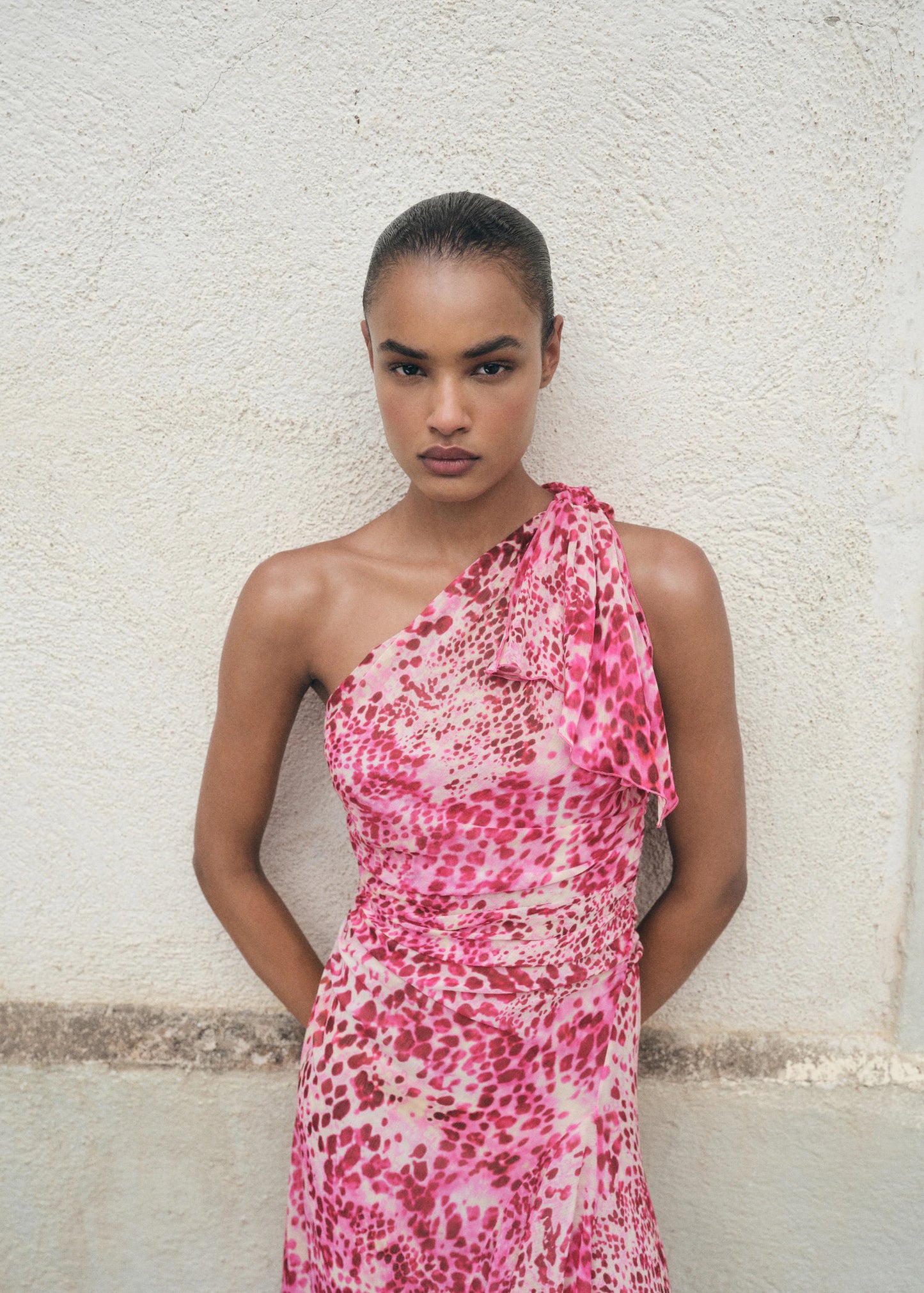 Asymmetrical Animal Print Dress