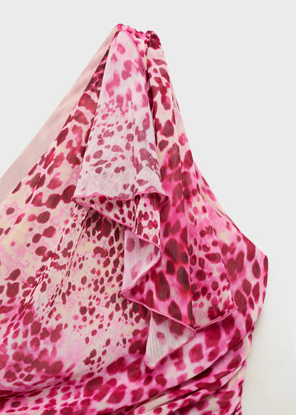 Asymmetrical Animal Print Dress