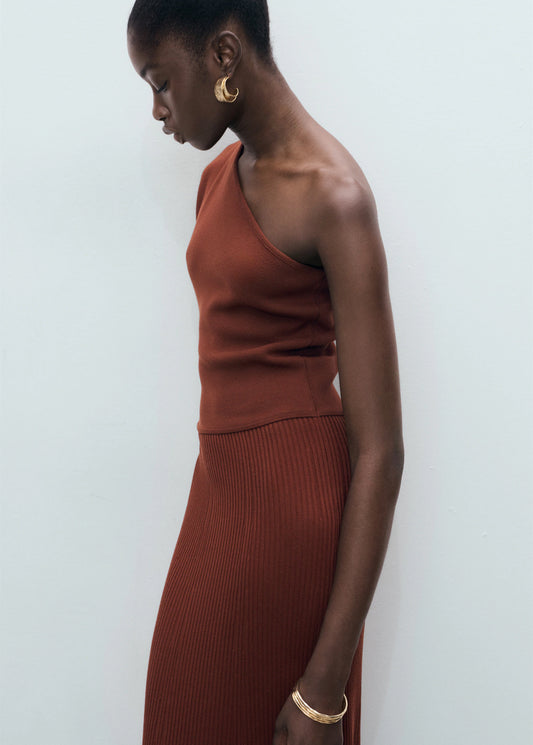 Asymmetrical Combined Knit Dress