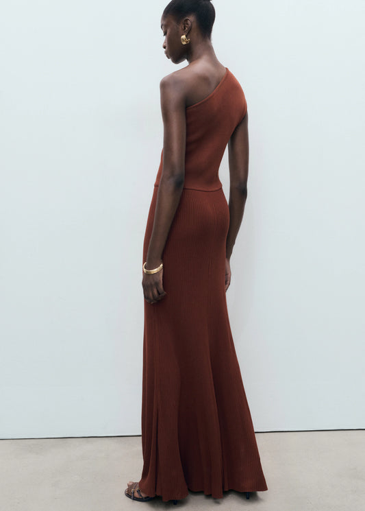 Asymmetrical Combined Knit Dress