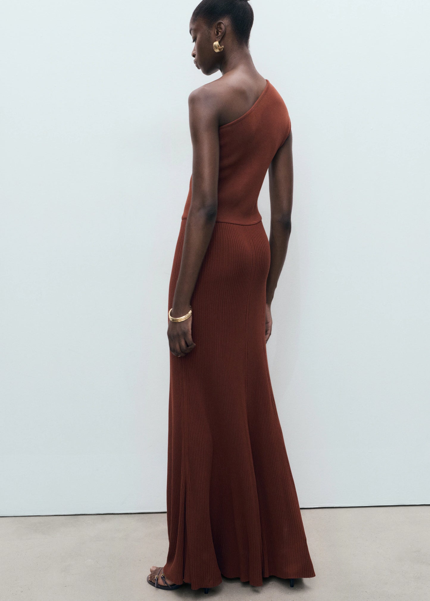 Asymmetrical Combined Knit Dress