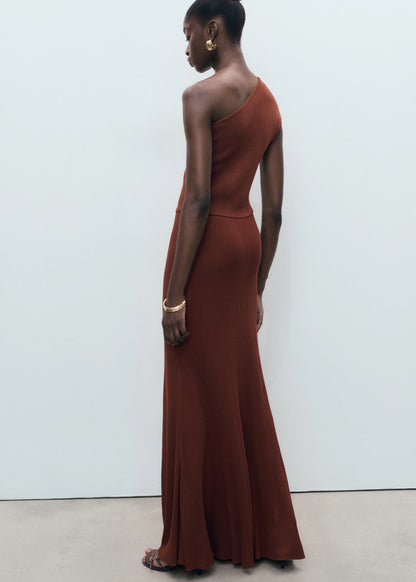 Asymmetrical Combined Knit Dress