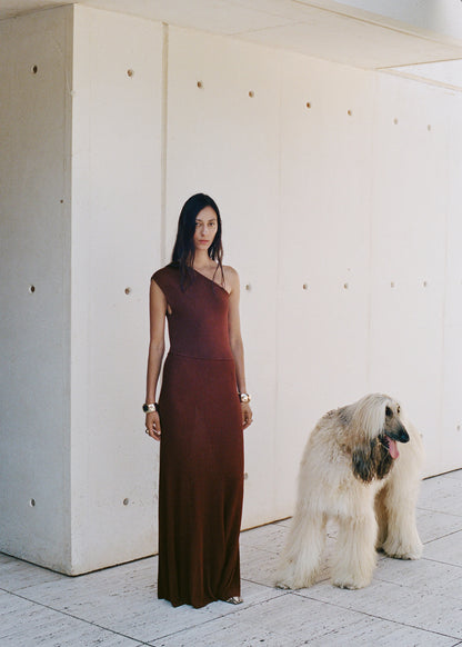 Asymmetrical Combined Knit Dress