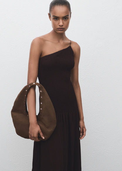 Asymmetrical Dress With Gathered Body
