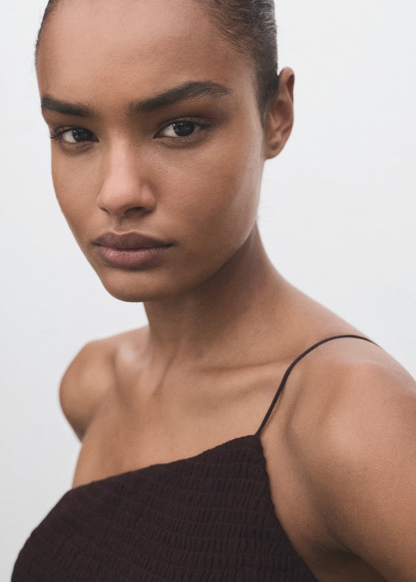 Asymmetrical Dress With Gathered Body