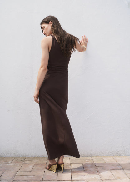 Asymmetrical Dress With Gathered Strap