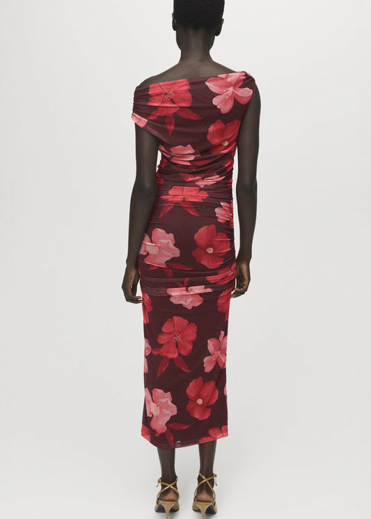 Asymmetrical Floral Dress