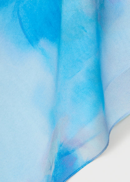 Asymmetrical Floral Scarf Dress