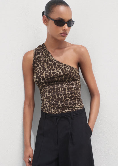 Asymmetrical Leopard Print Top