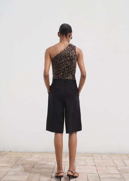 Asymmetrical Leopard Print Top