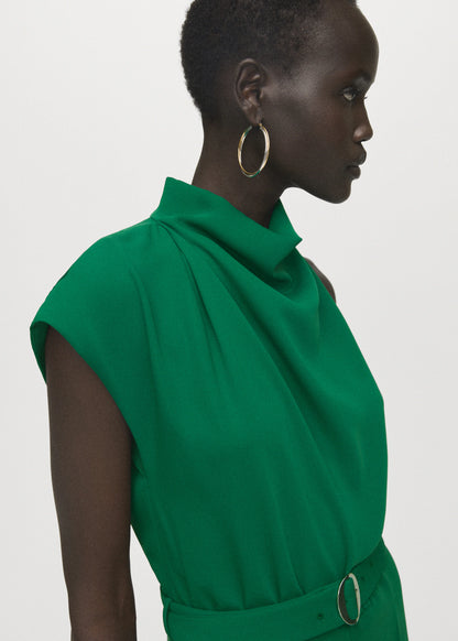 Asymmetrical Long Jumpsuit With Belt