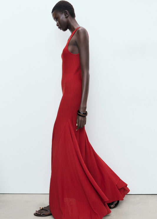 Asymmetrical Low Knit Dress