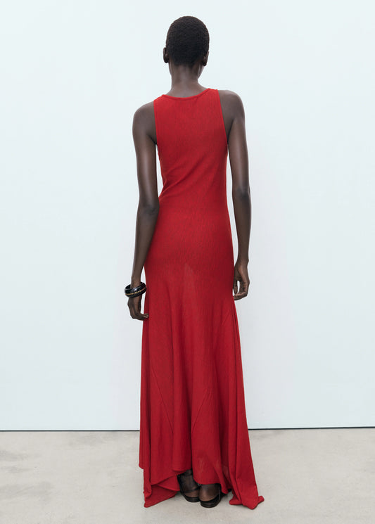 Asymmetrical Low Knit Dress