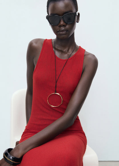 Asymmetrical Low Knit Dress