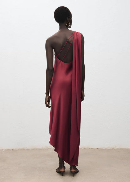 Asymmetrical Satin Dress
