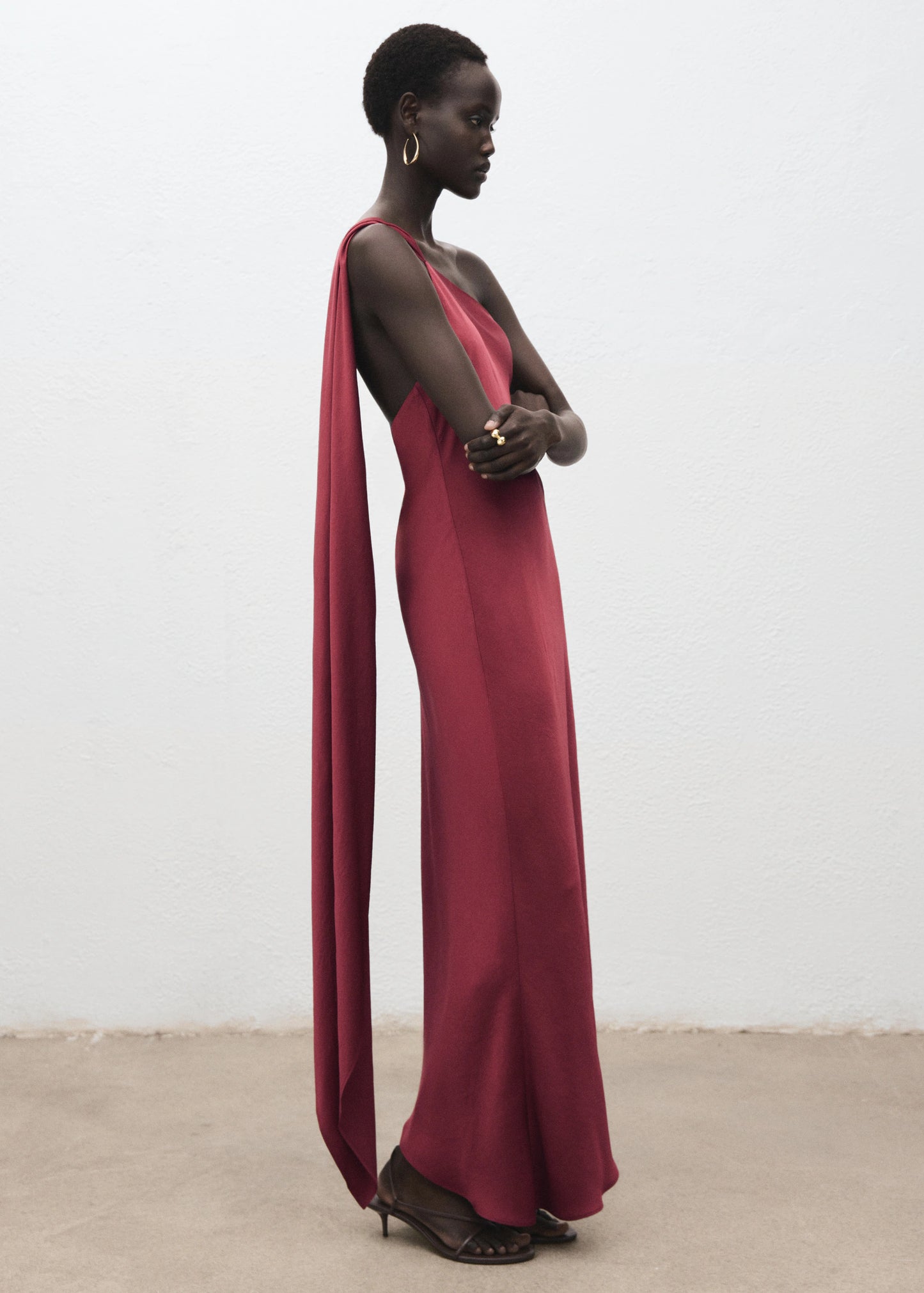 Asymmetrical Satin Dress
