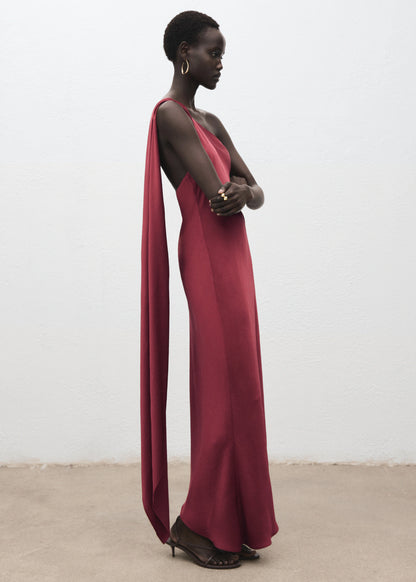 Asymmetrical Satin Dress