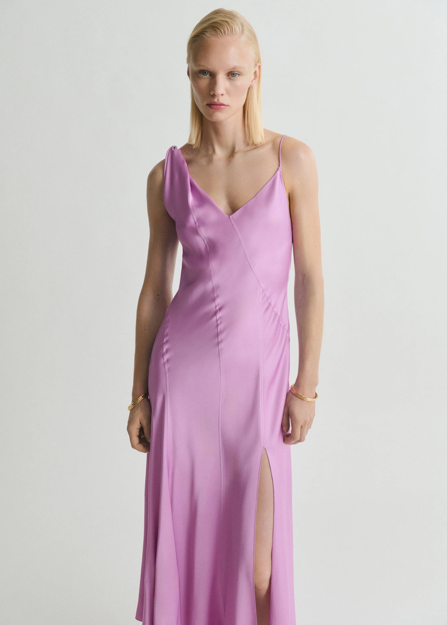 Asymmetrical Satin Dress