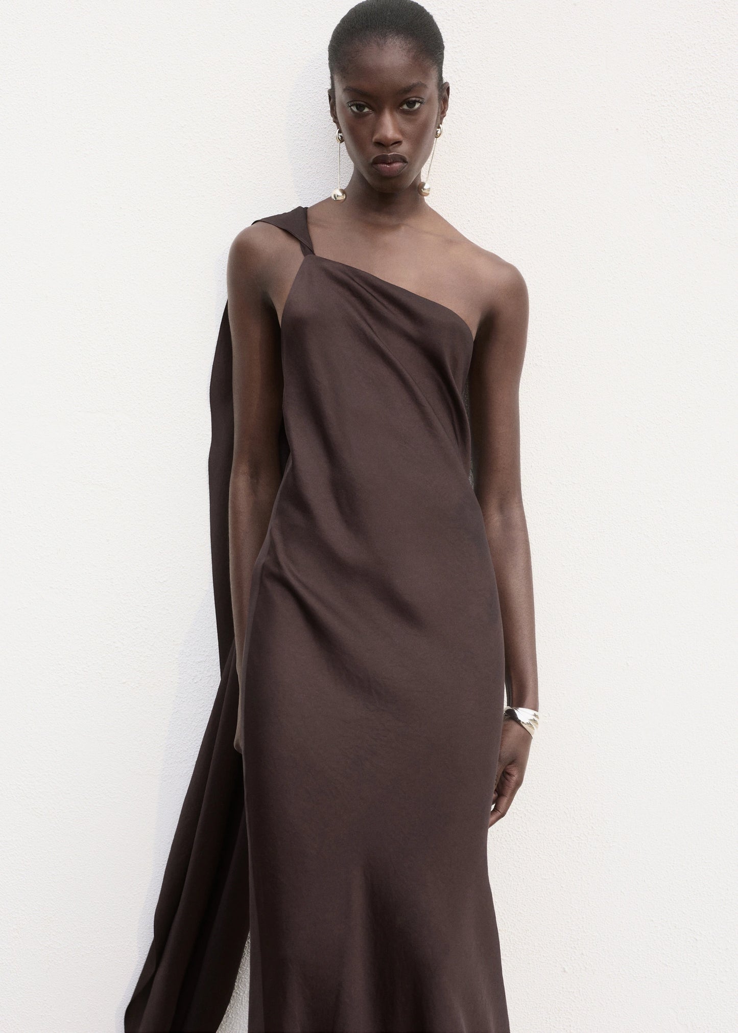 Asymmetrical Satin Dress