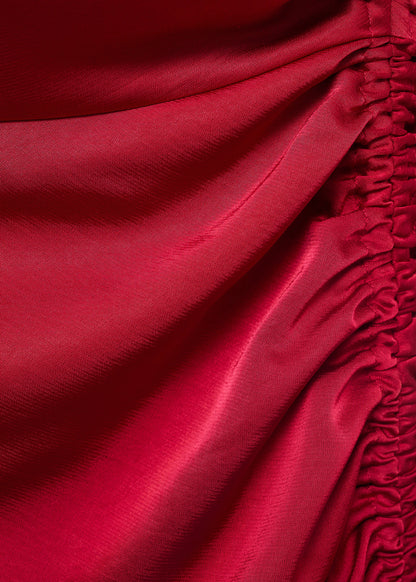 Asymmetrical Satin Dress With Side Slits