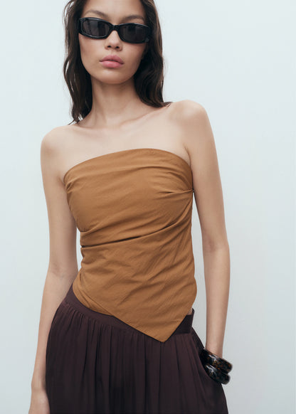 Asymmetrical Strapless Top