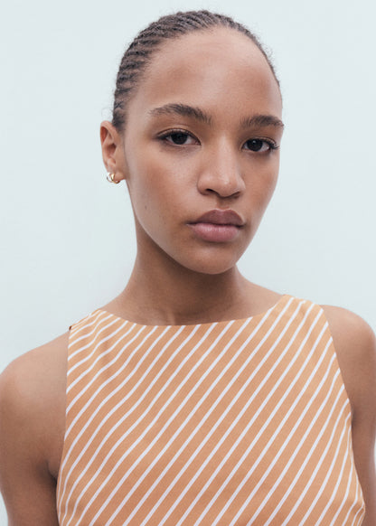 Asymmetrical Striped Cotton Top