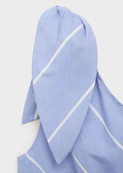 Asymmetrical Striped Dress With Knot