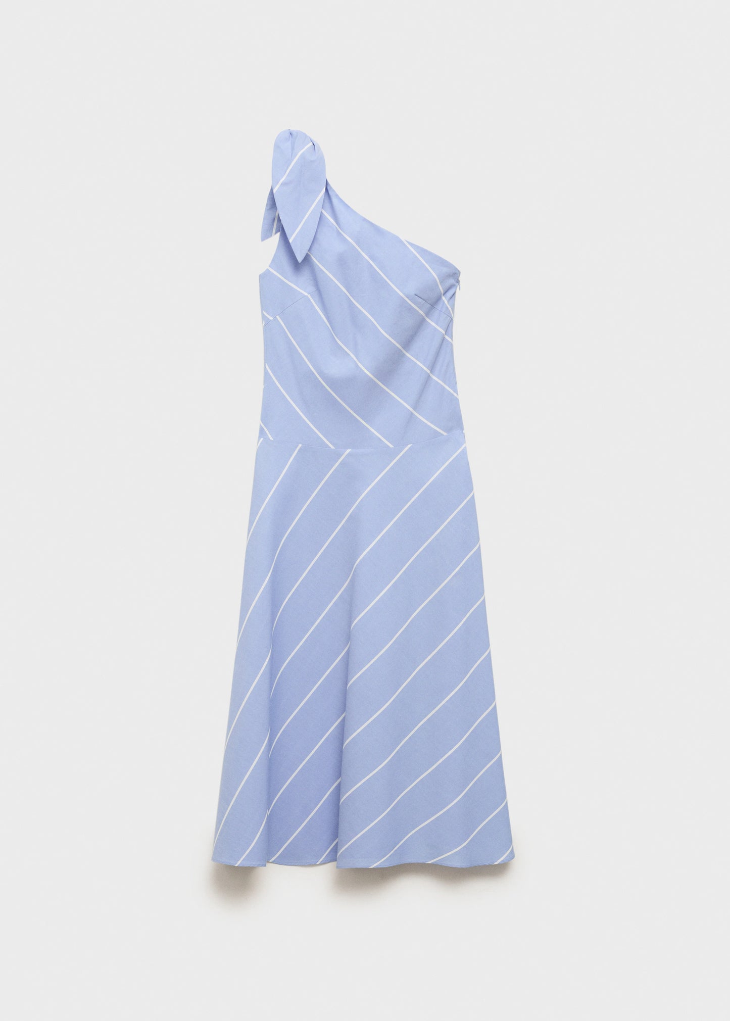 Asymmetrical Striped Dress With Knot