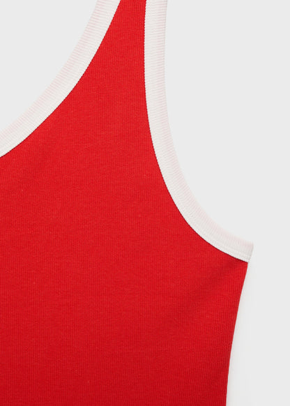 Asymmetrical Top With Contrasting Trim