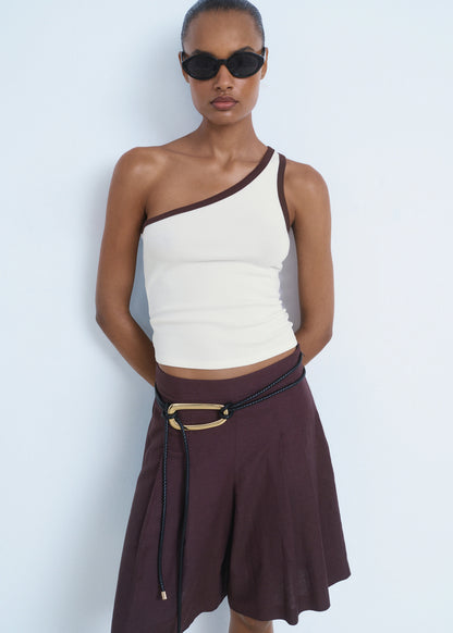 Asymmetrical Top With Contrasting Trim