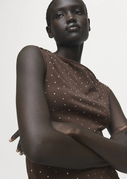 Asymmetrical Top With Rhinestones