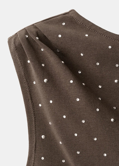 Asymmetrical Top With Rhinestones