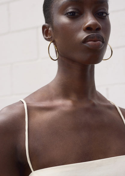 Balloon Dress With Embroidered Flowers