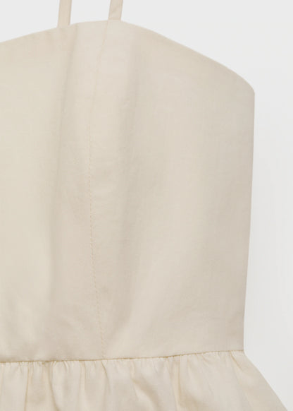 Balloon Dress With Embroidered Flowers