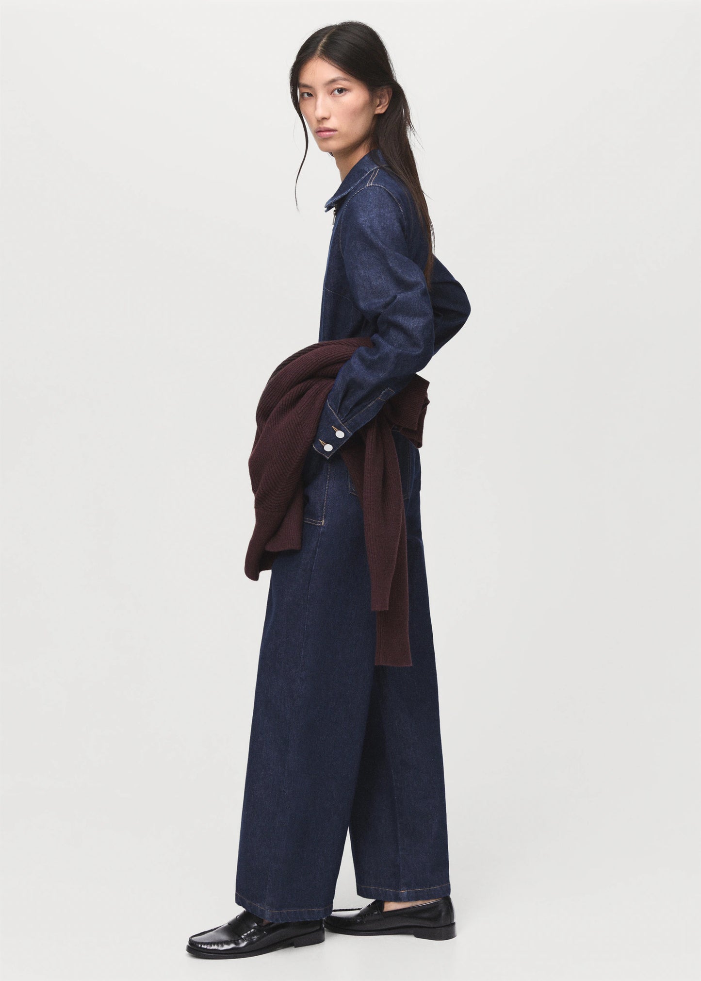 Belt Denim Jumpsuit