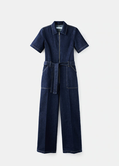 Belt Denim Jumpsuit