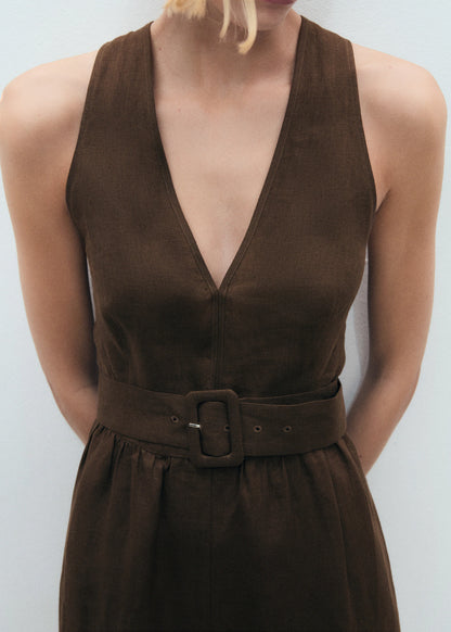Belt Linen Dress