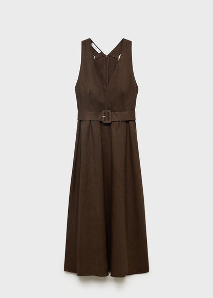 Belt Linen Dress