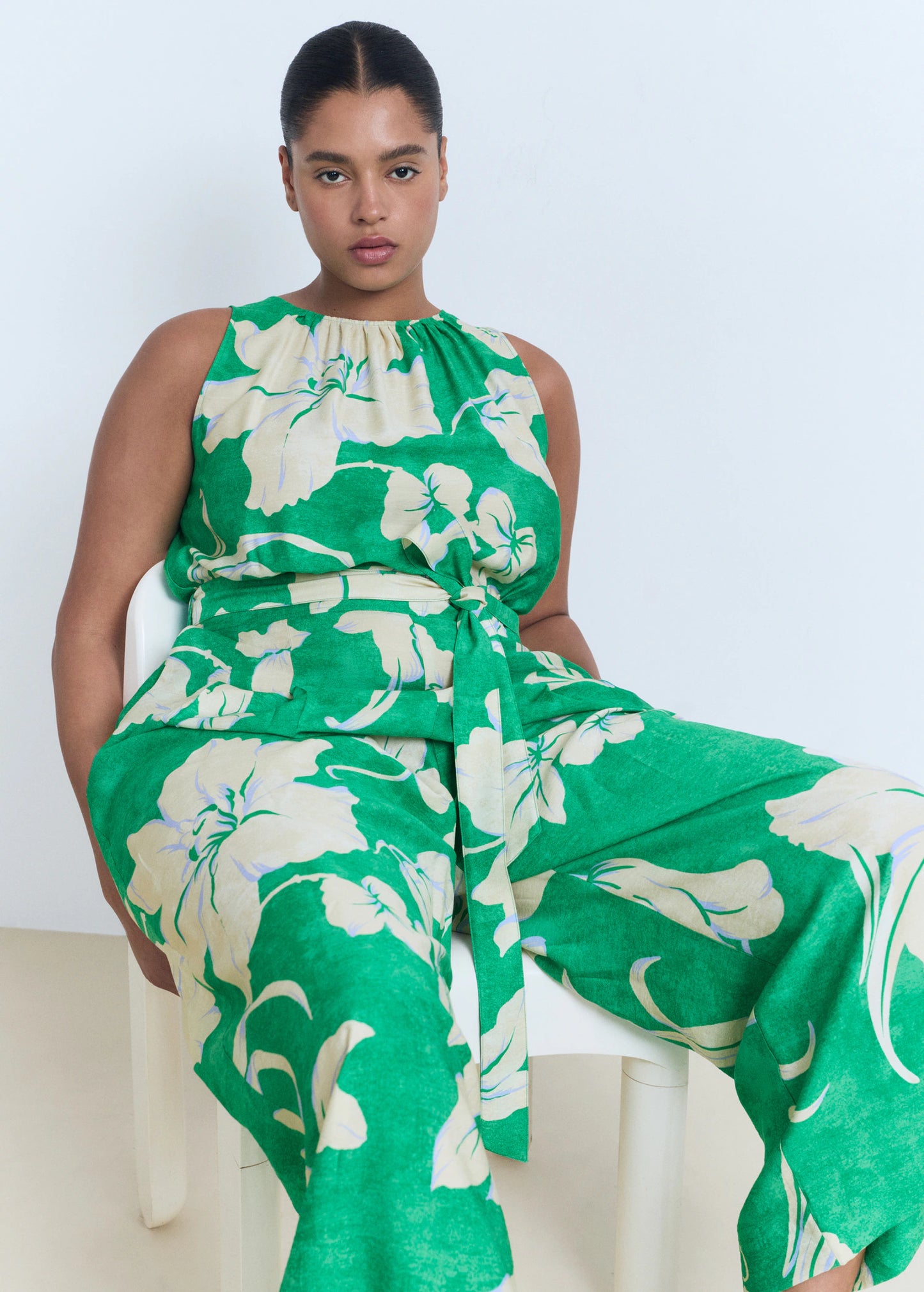 Belt Printed Jumpsuit