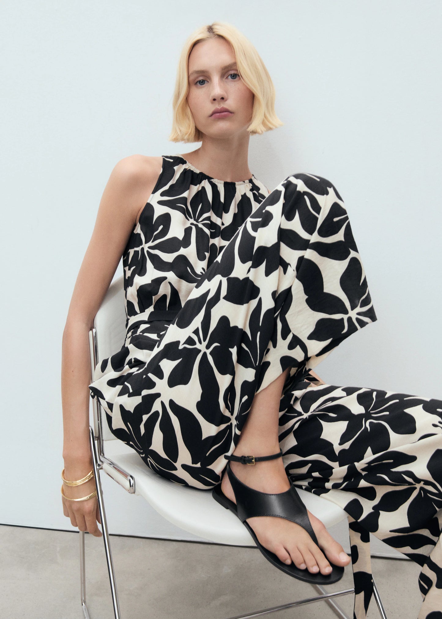 Belt Printed Jumpsuit